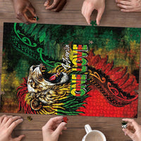 Aotearoa One Love Puzzle Reggae Lion with Kakahu Huruhuru