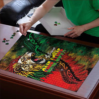 Aotearoa One Love Puzzle Reggae Lion with Kakahu Huruhuru