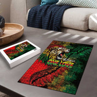Aotearoa One Love Puzzle Reggae Lion with Kakahu Huruhuru