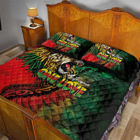 Aotearoa One Love Quilt Bed Set Reggae Lion with Kakahu Huruhuru