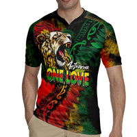 Aotearoa One Love Rugby Jersey Reggae Lion with Kakahu Huruhuru