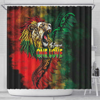 Aotearoa One Love Shower Curtain Reggae Lion with Kakahu Huruhuru LT03 - Polynesian Pride