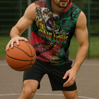 Aotearoa One Love Sleeveless Hoodie Reggae Lion with Kakahu Huruhuru LT03 - Polynesian Pride