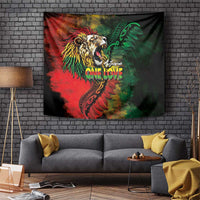 Aotearoa One Love Tapestry Reggae Lion with Kakahu Huruhuru LT03 Black - Polynesian Pride