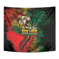 Aotearoa One Love Tapestry Reggae Lion with Kakahu Huruhuru LT03 - Polynesian Pride