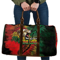 Aotearoa One Love Travel Bag Reggae Lion with Kakahu Huruhuru LT03 Black - Polynesian Pride