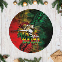 Aotearoa One Love Tree Skirt Reggae Lion with Kakahu Huruhuru