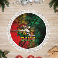 Aotearoa One Love Tree Skirt Reggae Lion with Kakahu Huruhuru
