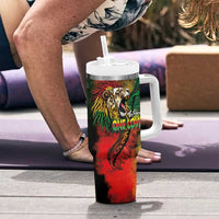 Aotearoa One Love Tumbler With Handle Reggae Lion with Kakahu Huruhuru LT03 - Polynesian Pride