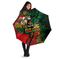 Aotearoa One Love Umbrella Reggae Lion with Kakahu Huruhuru LT03 - Polynesian Pride
