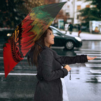 Aotearoa One Love Umbrella Reggae Lion with Kakahu Huruhuru LT03 - Polynesian Pride
