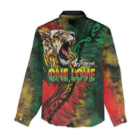 Aotearoa One Love Women Casual Shirt Reggae Lion with Kakahu Huruhuru LT03 - Polynesian Pride