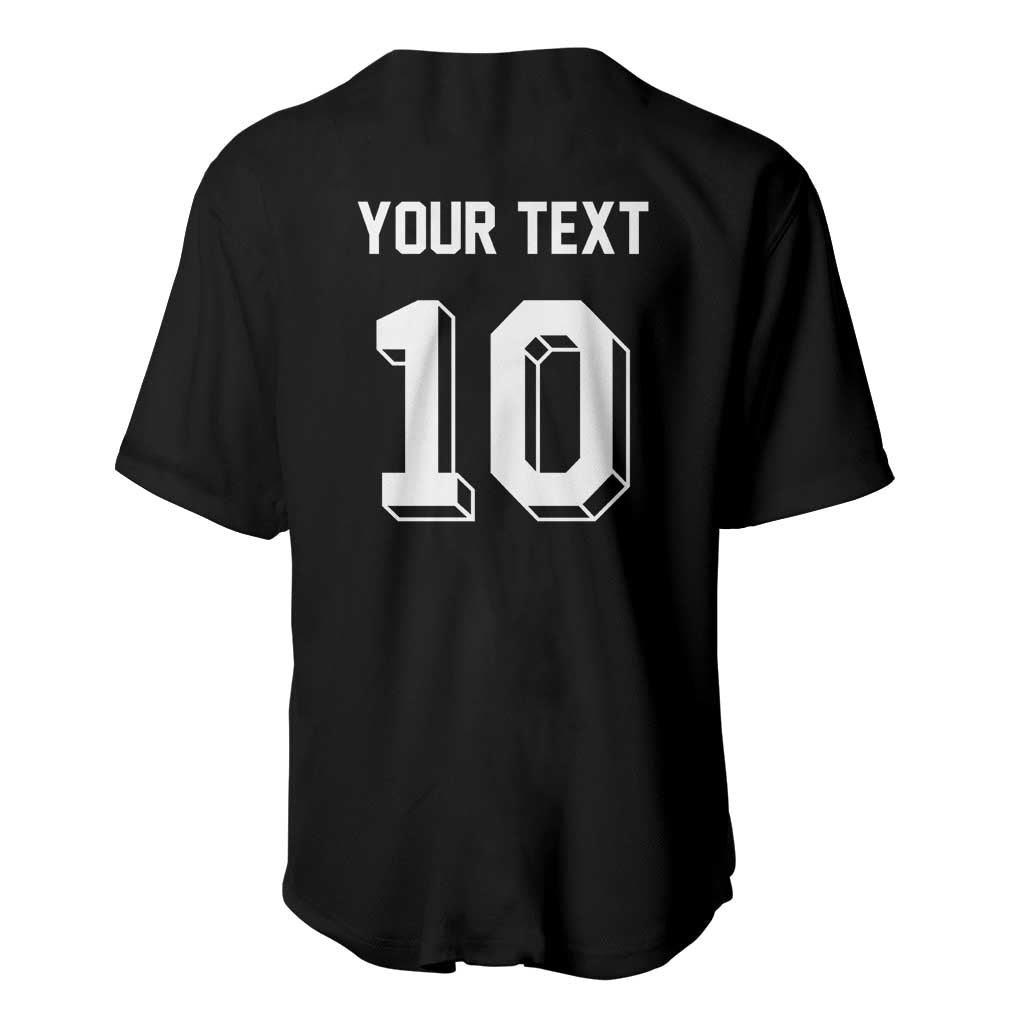 Custom Aotearoa Rugby Baseball Jersey Fern Blacks-Traditional Maori Motifs Design LT03 - Polynesian Pride