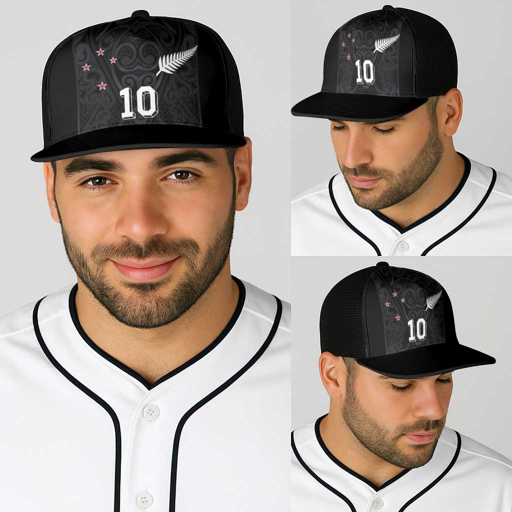 Custom Aotearoa Rugby Baseball Net Cap Fern Blacks-Traditional Maori Motifs Design LT03 - Polynesian Pride