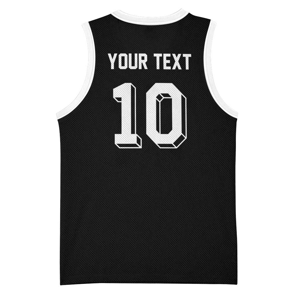 Custom Aotearoa Rugby Basketball Jersey Fern Blacks-Traditional Maori Motifs Design LT03 - Polynesian Pride