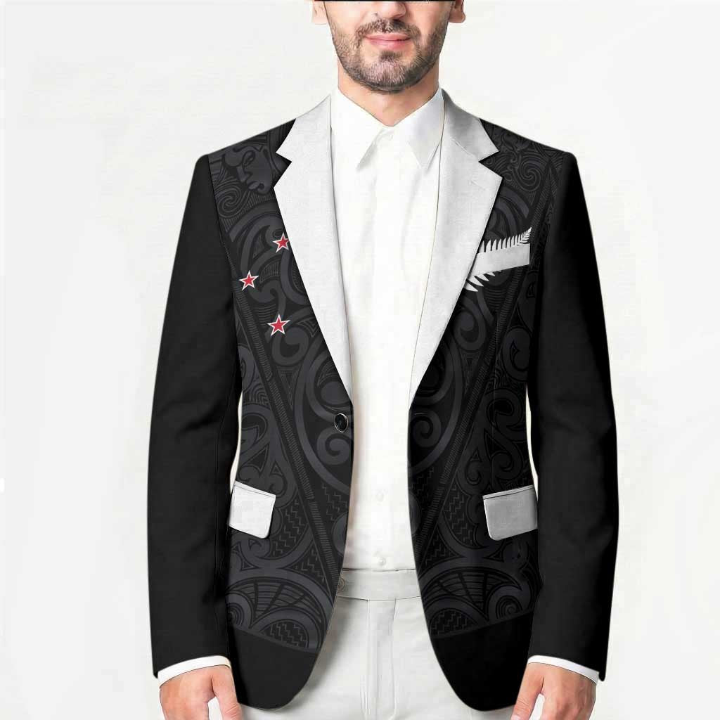 Custom Aotearoa Rugby Blazer Fern Blacks-Traditional Maori Motifs Design LT03 - Polynesian Pride