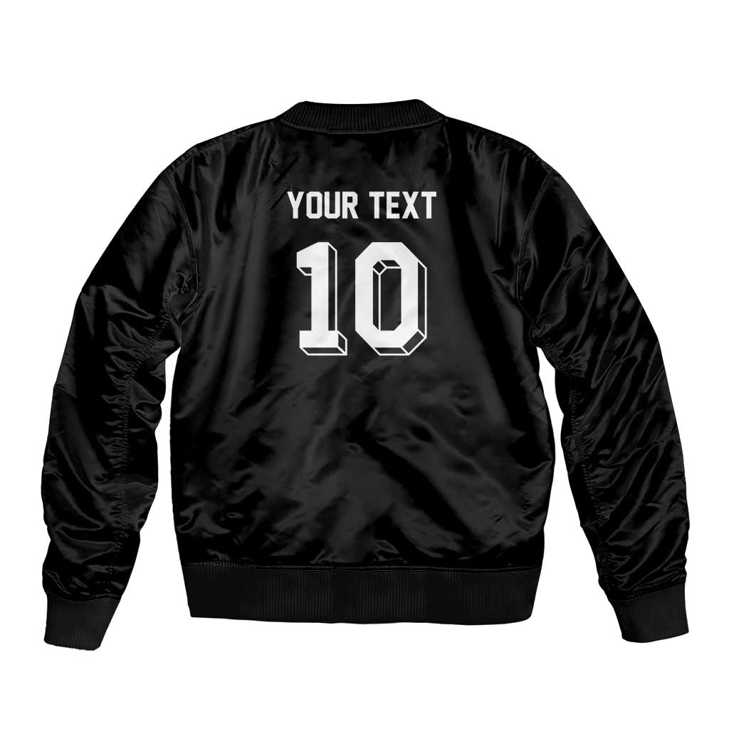 Custom Aotearoa Rugby Bomber Jacket Fern Blacks-Traditional Maori Motifs Design LT03 - Polynesian Pride