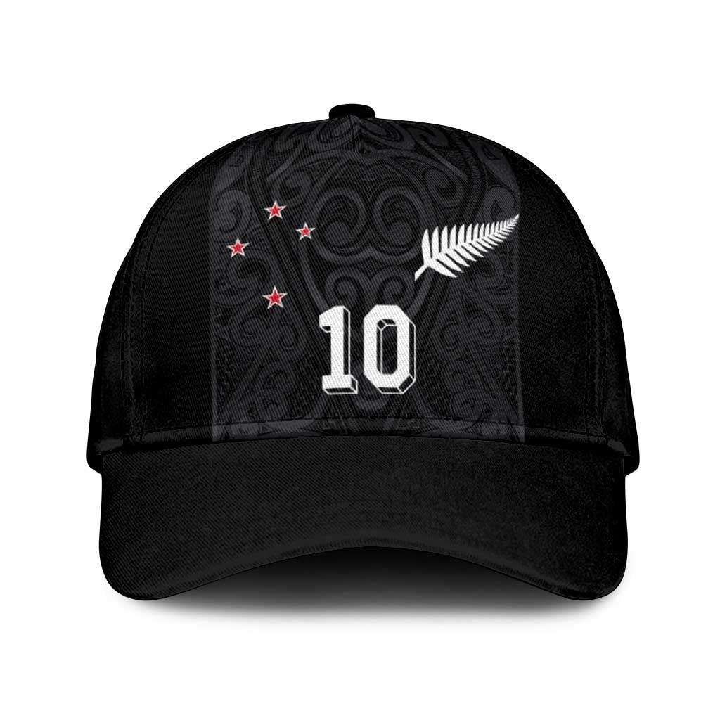Custom Aotearoa Rugby Classic Cap Fern Blacks-Traditional Maori Motifs Design LT03 Universal Fit Black - Polynesian Pride