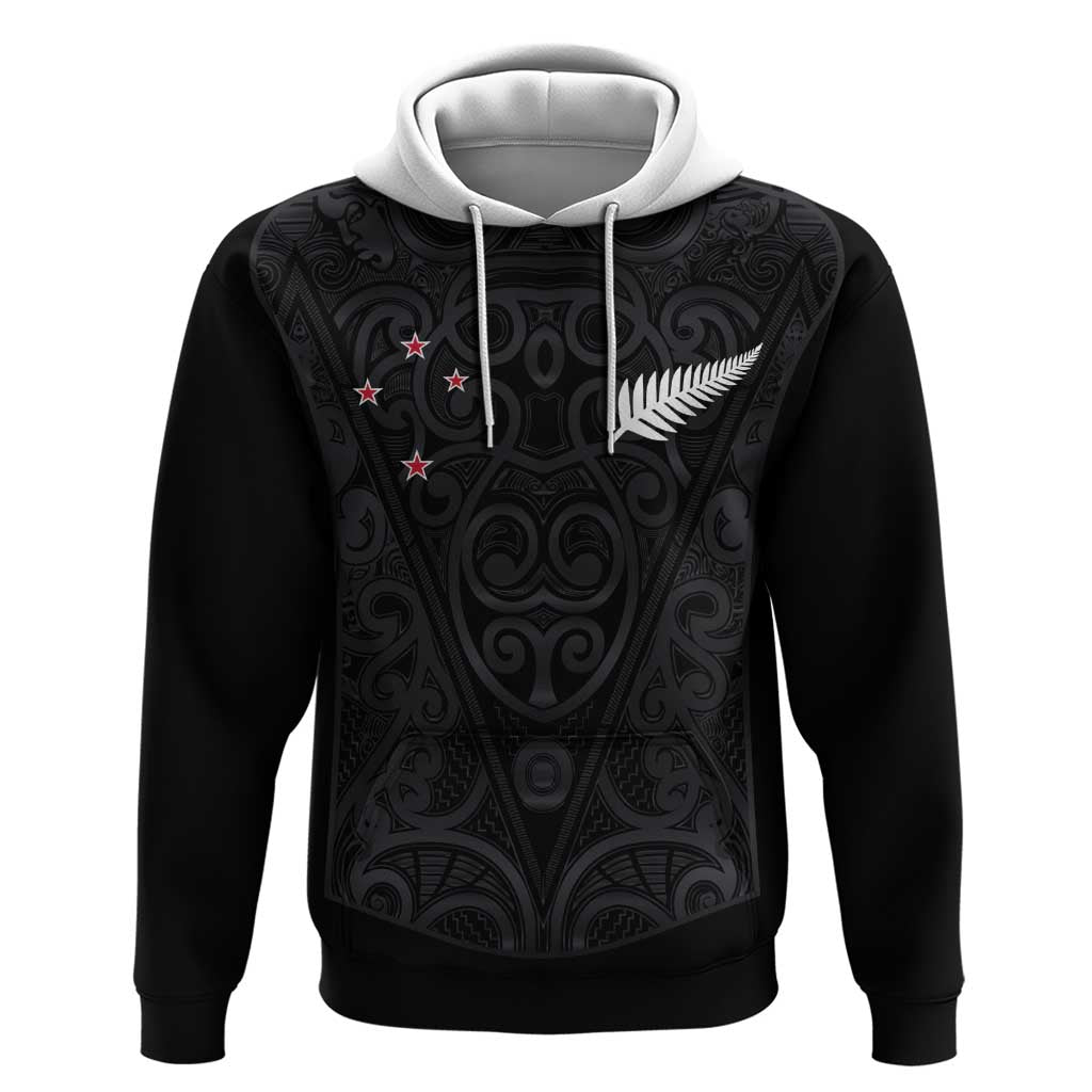 Custom Aotearoa Rugby Hoodie Fern Blacks-Traditional Maori Motifs Design LT03 Pullover Hoodie Black - Polynesian Pride