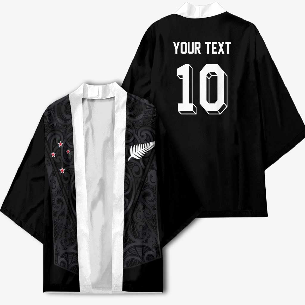 Custom Aotearoa Rugby Kimono Fern Blacks-Traditional Maori Motifs Design LT03 - Polynesian Pride