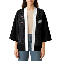Custom Aotearoa Rugby Kimono Fern Blacks-Traditional Maori Motifs Design LT03 - Polynesian Pride