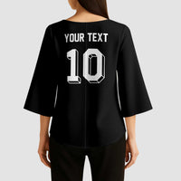 Custom Aotearoa Rugby Kimono Sleeve Blouse Fern Blacks-Traditional Maori Motifs Design LT03 - Polynesian Pride