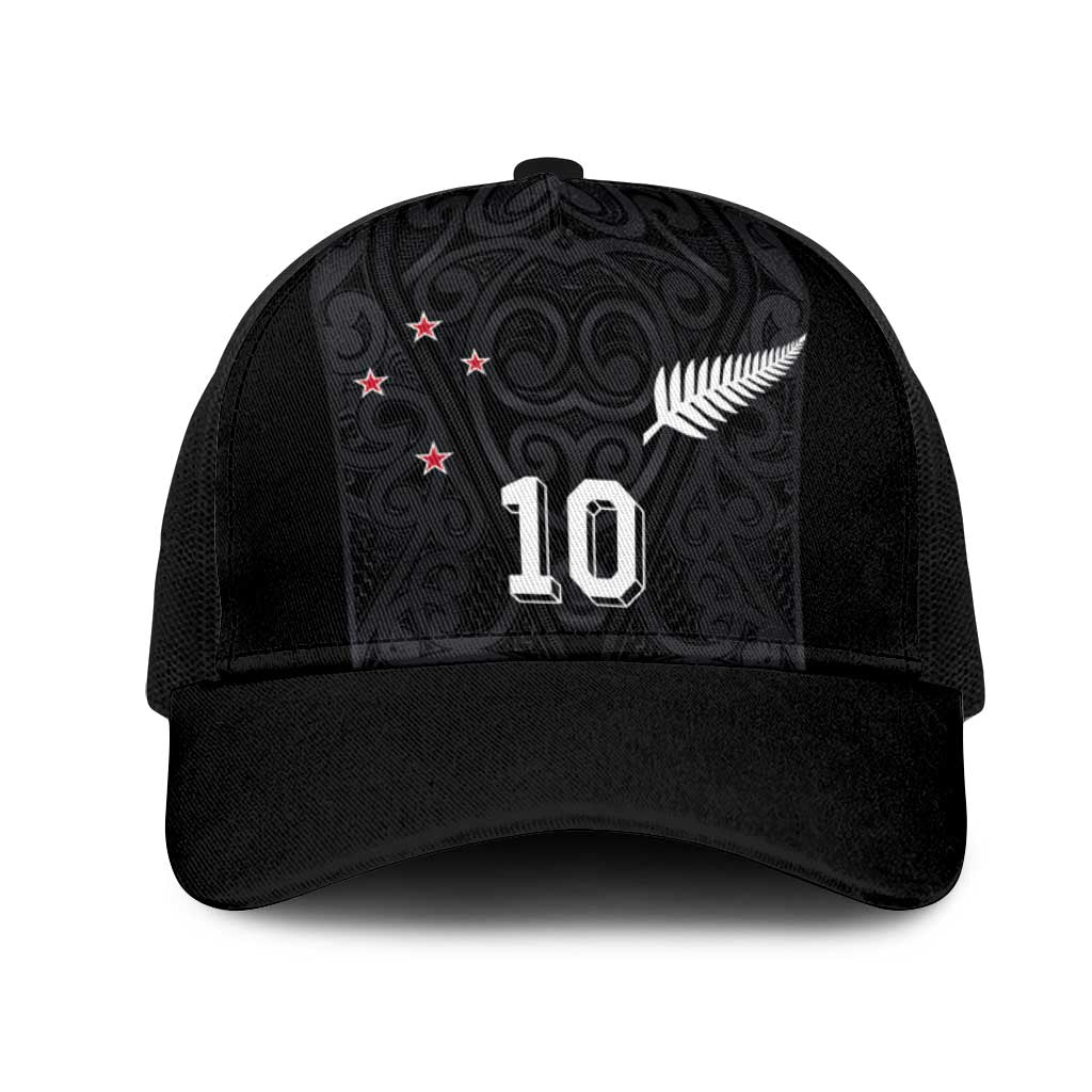 Custom Aotearoa Rugby Mesh Trucker Cap Fern Blacks-Traditional Maori Motifs Design LT03 One Size Black Black - Polynesian Pride