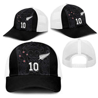 Custom Aotearoa Rugby Mesh Trucker Cap Fern Blacks-Traditional Maori Motifs Design LT03 - Polynesian Pride