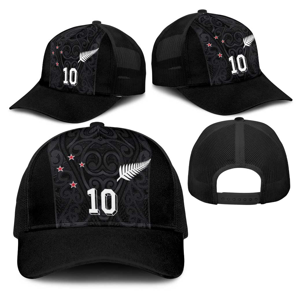 Custom Aotearoa Rugby Mesh Trucker Cap Fern Blacks-Traditional Maori Motifs Design LT03 - Polynesian Pride