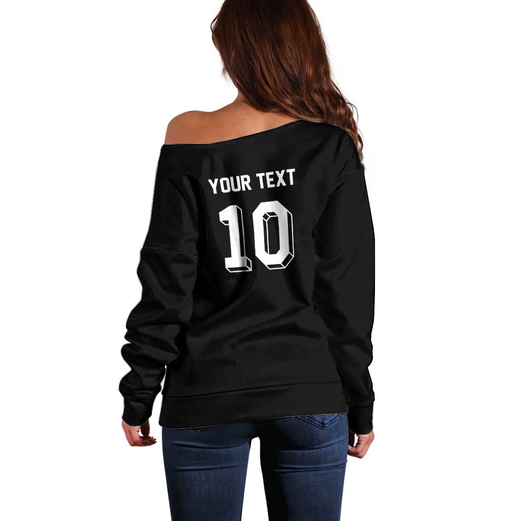 Custom Aotearoa Rugby Off Shoulder Sweater Fern Blacks-Traditional Maori Motifs Design LT03 - Polynesian Pride