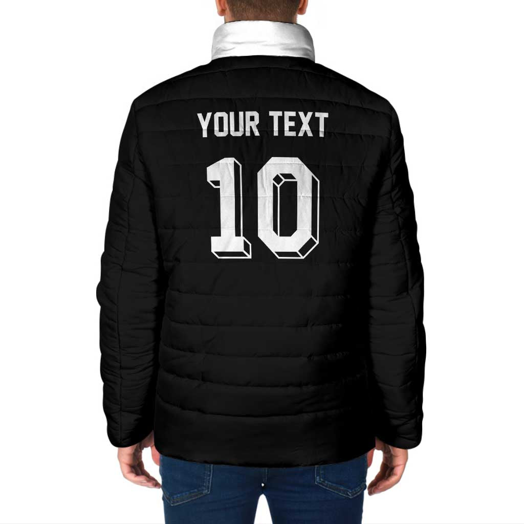 Custom Aotearoa Rugby Padded Jacket Fern Blacks-Traditional Maori Motifs Design LT03 - Polynesian Pride