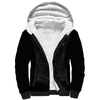 Custom Aotearoa Rugby Sherpa Hoodie Fern Blacks-Traditional Maori Motifs Design LT03 Unisex Black - Polynesian Pride