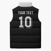 Custom Aotearoa Rugby Sleeveless Puffer Jacket Fern Blacks-Traditional Maori Motifs Design LT03 - Polynesian Pride