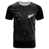 Custom Aotearoa Rugby T Shirt Fern Blacks-Traditional Maori Motifs Design LT03 Black - Polynesian Pride