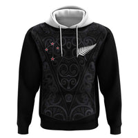 Custom Aotearoa Rugby Zip Hoodie Fern Blacks-Traditional Maori Motifs Design LT03 Pullover Hoodie Black - Polynesian Pride
