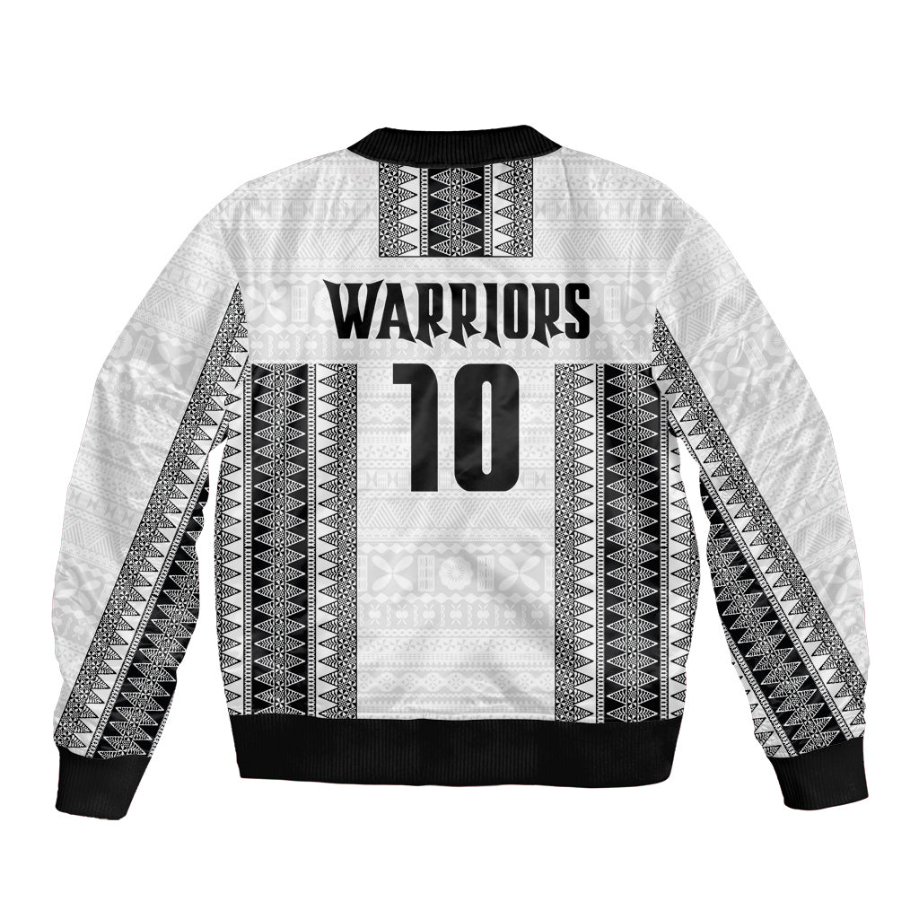 Fiji Rugby Warriors Bomber Jacket Masi Tribal Pattern Go Champion 2024