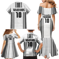 Fiji Rugby Warriors Family Matching Mermaid Dress and Hawaiian Shirt Masi Tribal Pattern Go Champion 2024