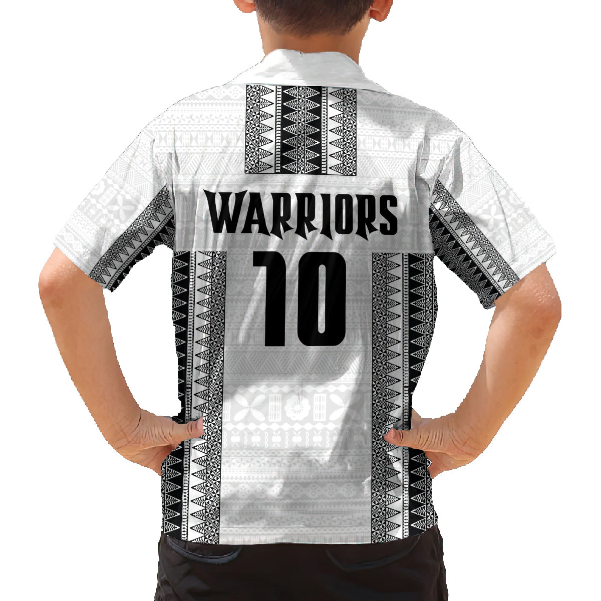 Fiji Rugby Warriors Family Matching Off The Shoulder Long Sleeve Dress and Hawaiian Shirt Masi Tribal Pattern Go Champion 2024