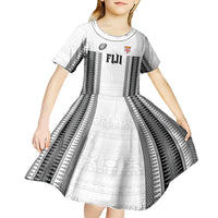 Fiji Rugby Warriors Kid Short Sleeve Dress Masi Tribal Pattern Go Champion 2024