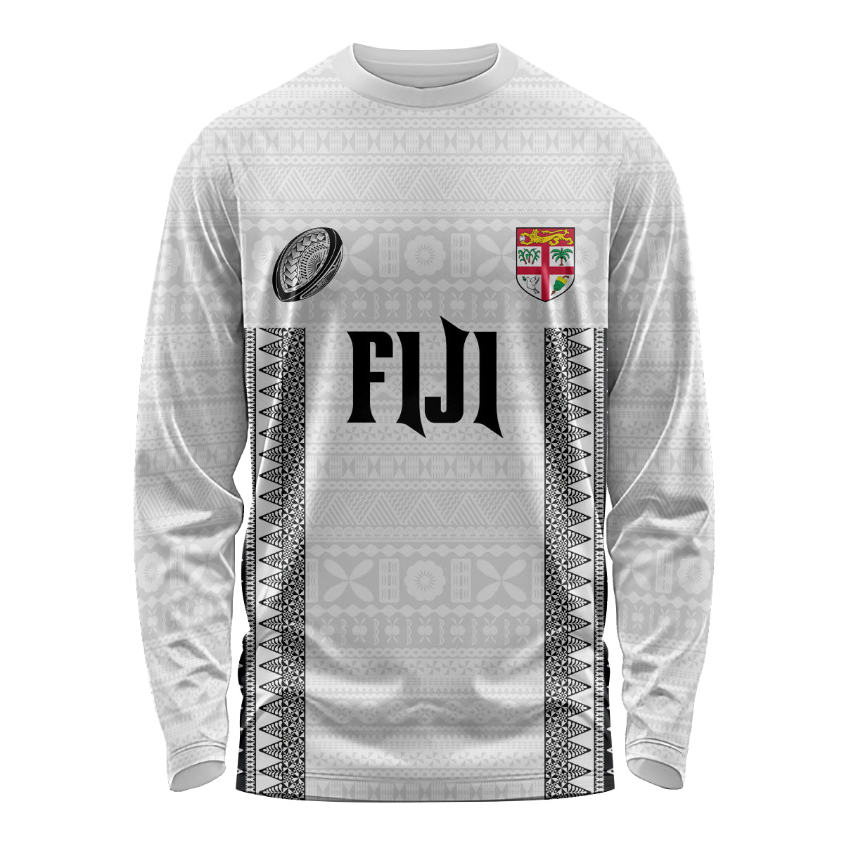 Fiji Rugby Warriors Long Sleeve Shirt Masi Tribal Pattern Go Champion 2024