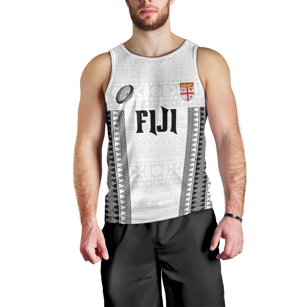 Fiji Rugby Warriors Men Tank Top Masi Tribal Pattern Go Champion 2024