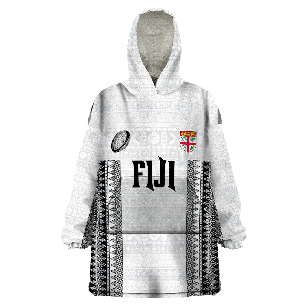 Fiji Rugby Warriors Wearable Blanket Hoodie Masi Tribal Pattern Go Champion 2024