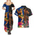 Hawaii and Samoa Together Couples Matching Summer Maxi Dress and Hawaiian Shirt Samoan Warrior and Beauty Hula Girl