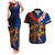 Hawaii and Samoa Together Couples Matching Tank Maxi Dress and Hawaiian Shirt Samoan Warrior and Beauty Hula Girl