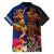 Hawaii and Samoa Together Hawaiian Shirt Samoan Warrior and Beauty Hula Girl