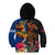 Hawaii and Samoa Together Kid Hoodie Samoan Warrior and Beauty Hula Girl