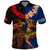 Hawaii and Samoa Together Polo Shirt Samoan Warrior and Beauty Hula Girl