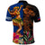 Hawaii and Samoa Together Polo Shirt Samoan Warrior and Beauty Hula Girl