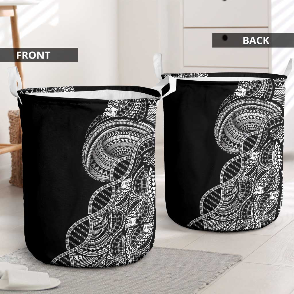 Samoan DNA Art Tattoo Laundry Basket Polynesian Pattern Black Color LT03 - Polynesian Pride