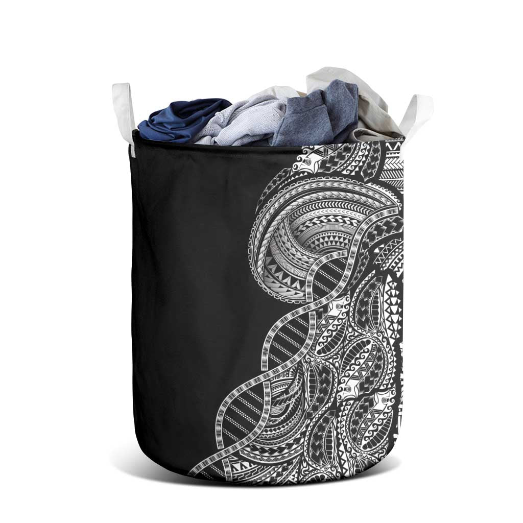 Samoan DNA Art Tattoo Laundry Basket Polynesian Pattern Black Color LT03 - Polynesian Pride